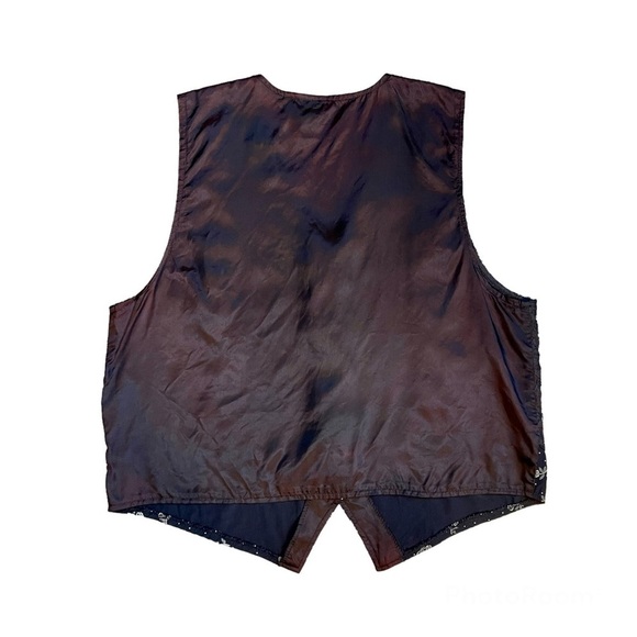 Sitting PRETTY OF CALIFORNIA - Vintage 80s floral boho suit vest Sz L RARE - Picture 2 of 10